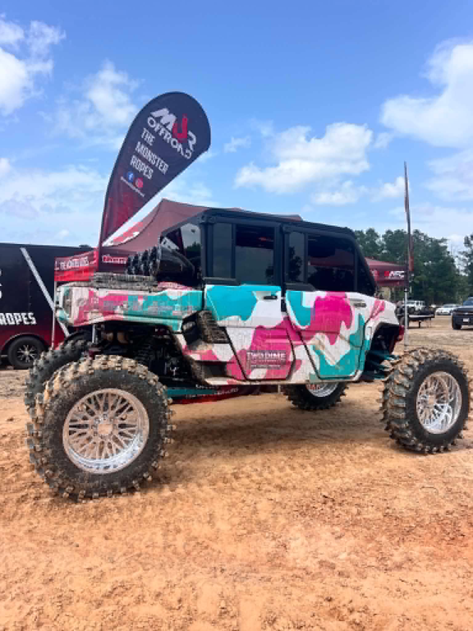 Custom build on display at an off-road event